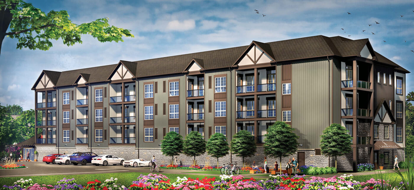 artist rendering of a condo building