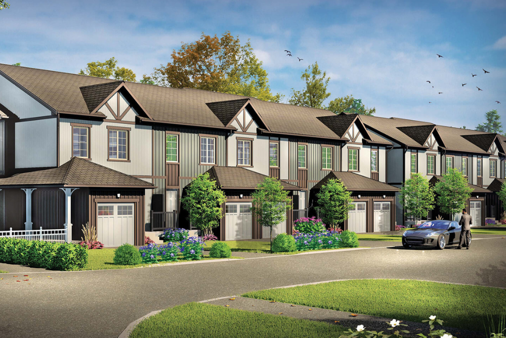 artist rendering of a row of houses