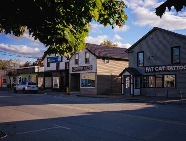 street view of businesses in downtown Sutton Georgina